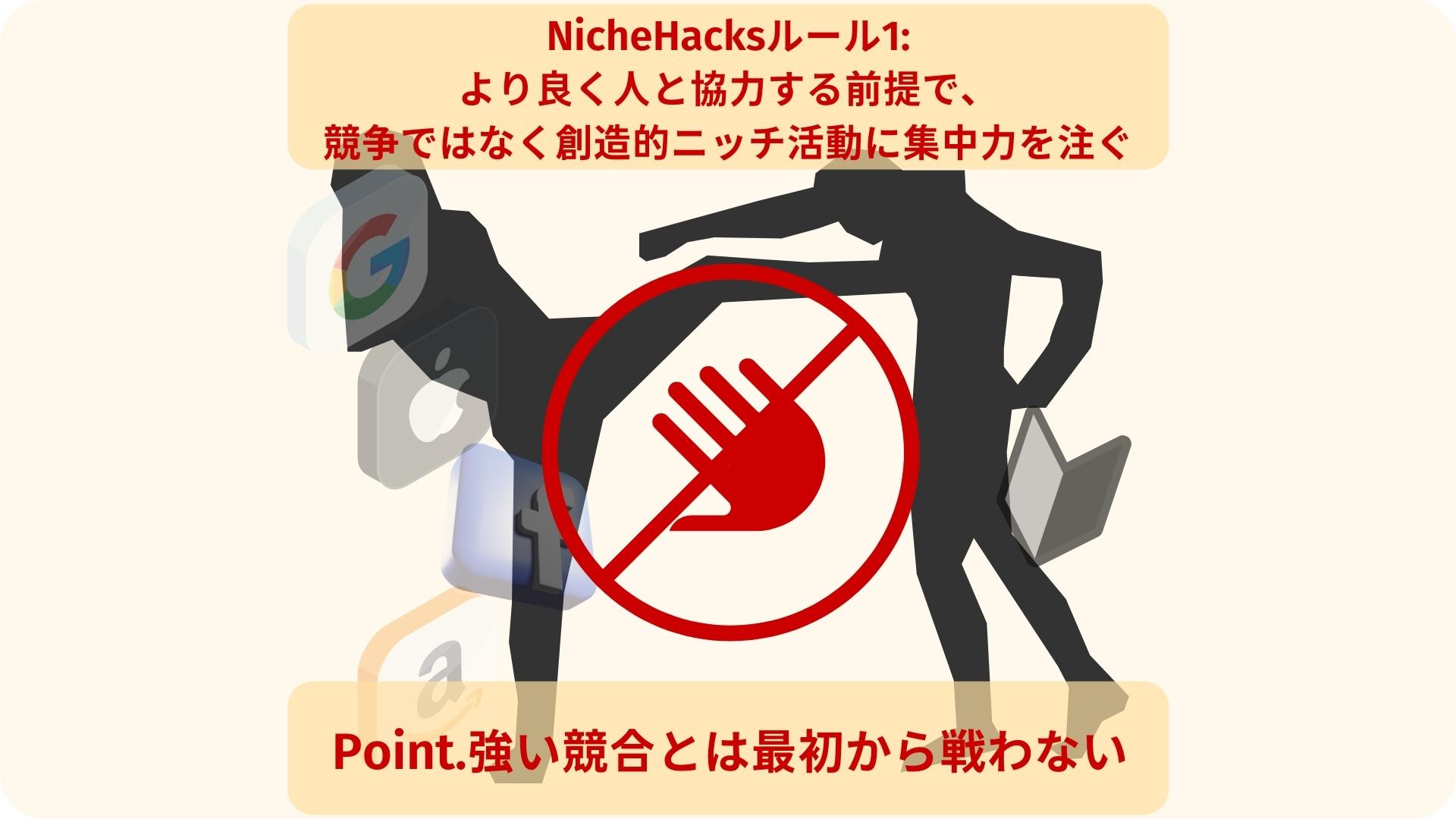 NicheHacks（ニッチハック）ルール01:より良く人と協力する前提で、競争ではなく創造的ニッチ活動に集中力を注ぐ